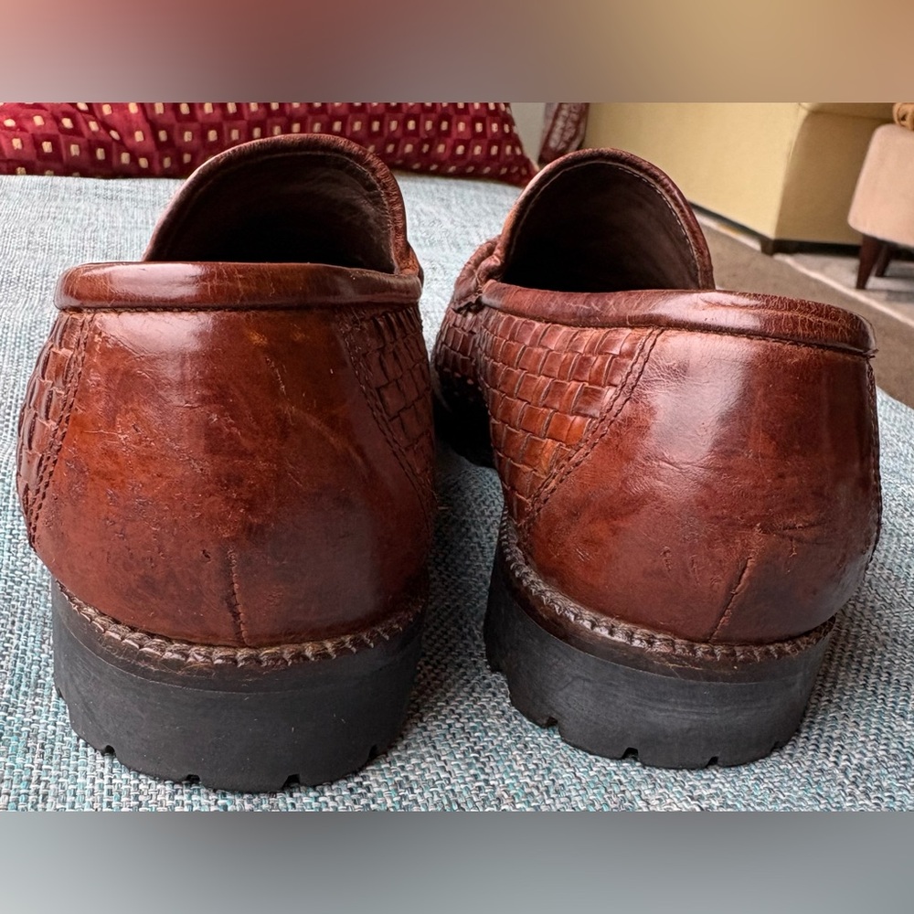 Cole Haan VINTAGE Woven Leather Classic Penny Loafers Slip-on Style Size 7.5 - Picture 9 of 11